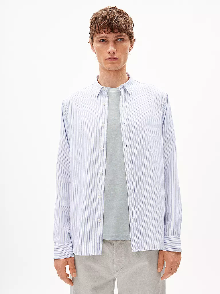 ARMEDANGELS | Hemd Casual Fit QUAASA STRIPES | Bianco
