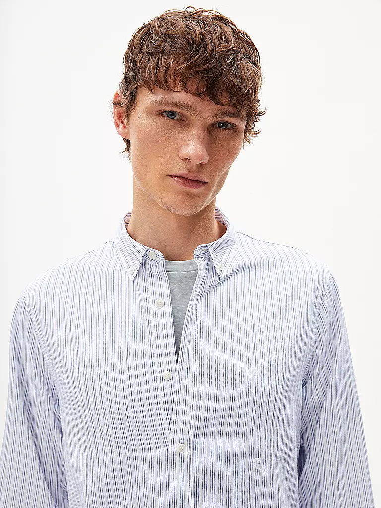 ARMEDANGELS | Hemd Casual Fit QUAASA STRIPES | Bianco