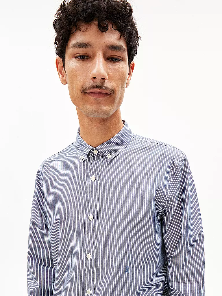 ARMEDANGELS | Hemd Casual Fit QUAASA STRIPES | Blu