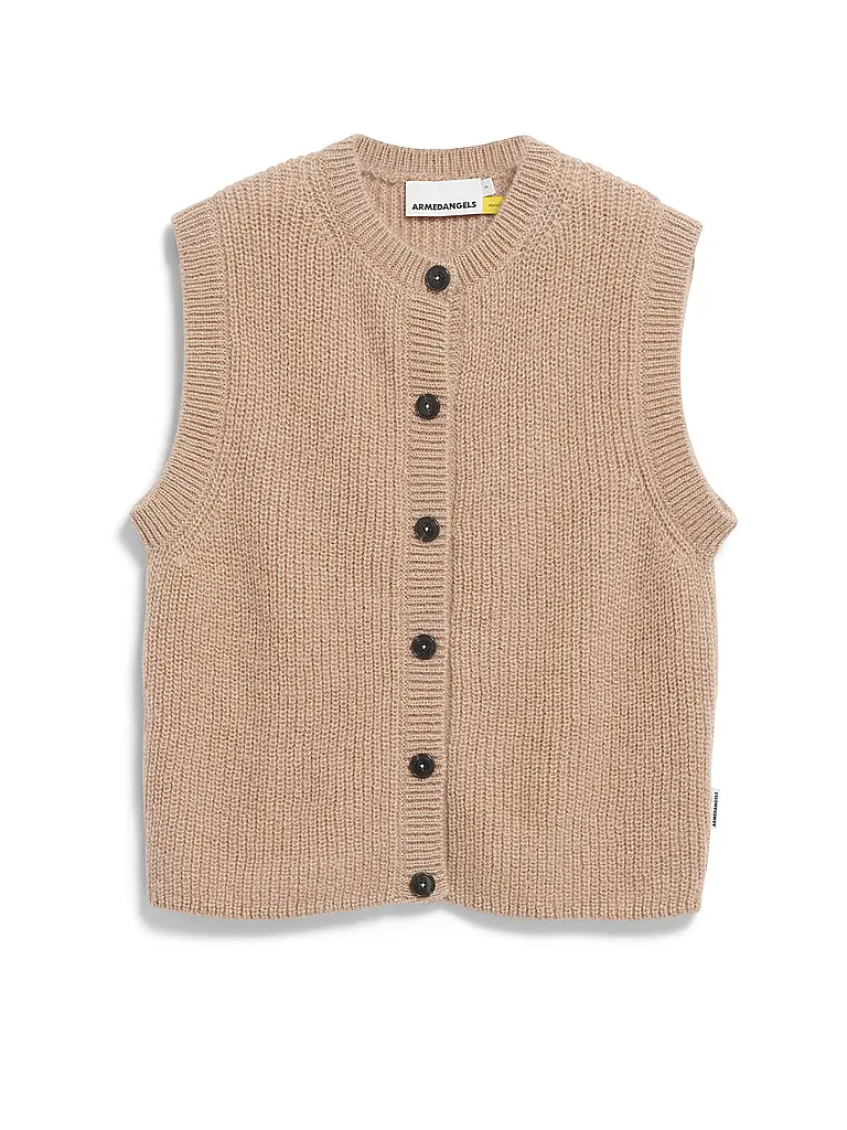 ARMEDANGELS | Prodotto: Gilet HELGAA
Marchio: ARMEDANGELS
Colore: camel
Categorie: Moda,Donna

Lunghezza manica: senza maniche
Scollo: Girocollo
Materiale: Mohair,Lana
Motivo: Tinta unita
Vestibilità (capispalla): Ampia
Stile: Casual,Pure | Cammello