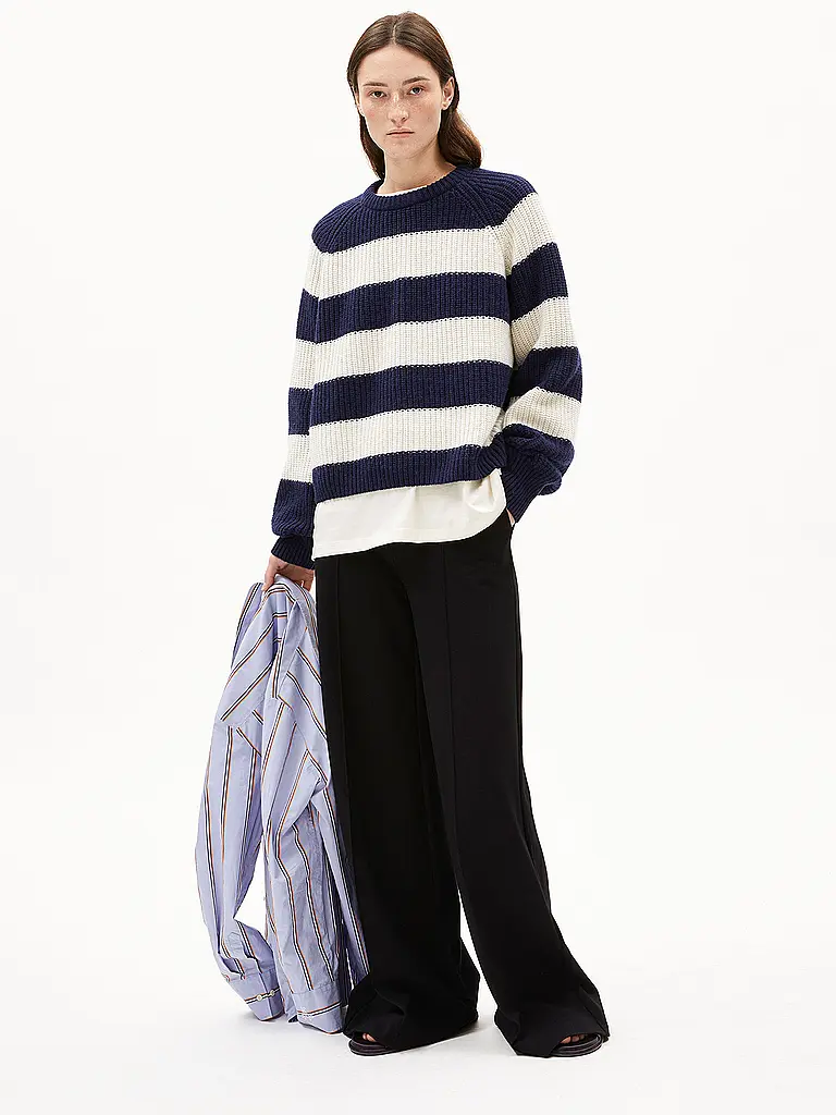 ARMEDANGELS | Pullover KAAGI STRIPES | Blu scuro
