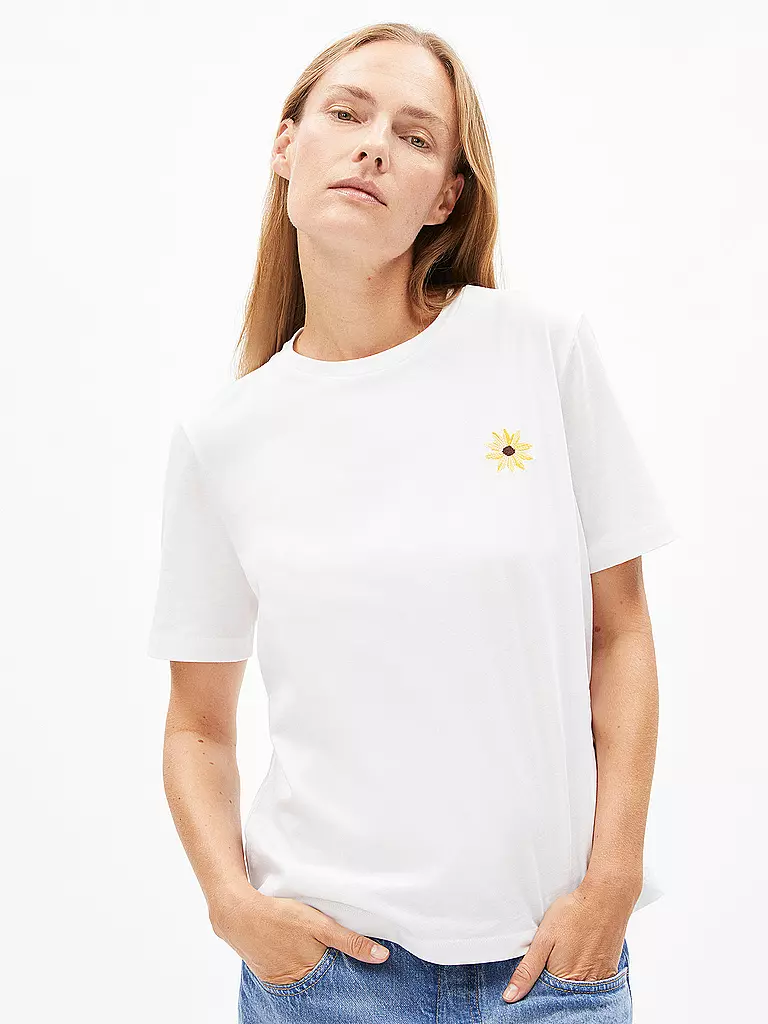 ARMEDANGELS | T-Shirt LUALAA FLOWER | Bianco
