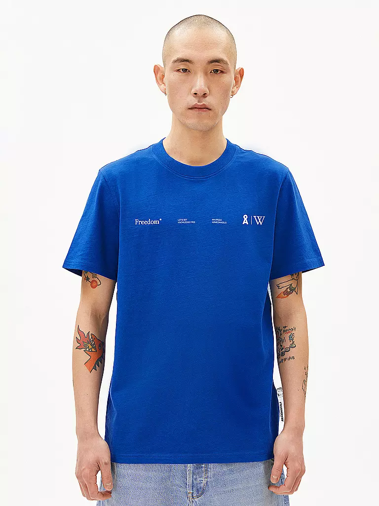 ARMEDANGELS | T-Shirt MAARKOS WIKIPEDIA | Blu