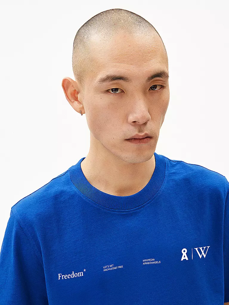 ARMEDANGELS | T-Shirt MAARKOS WIKIPEDIA | Blu