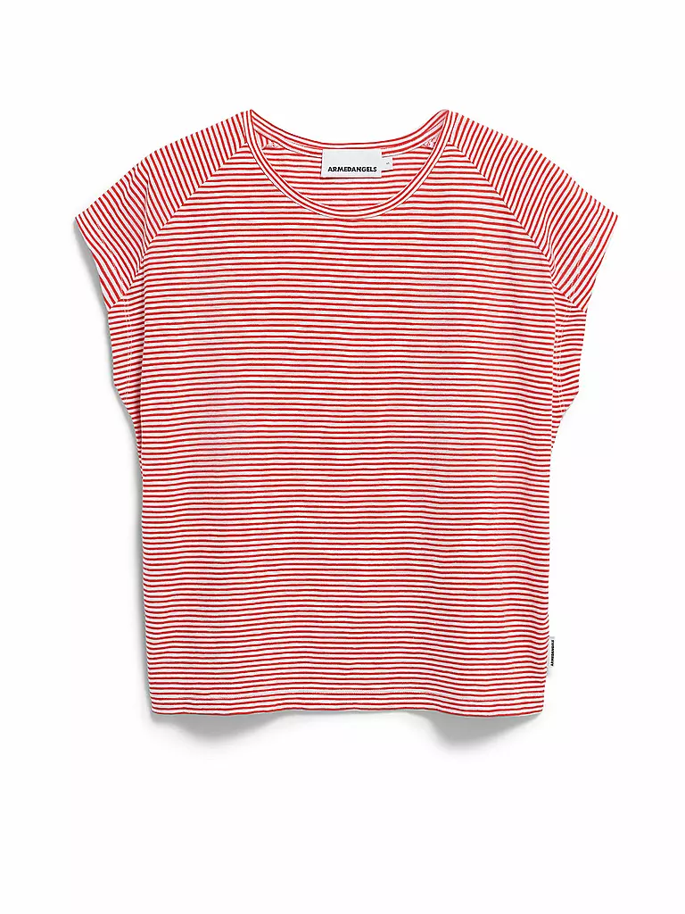 ARMEDANGELS | T-Shirt ONELIAA LOVELY STRIPES | Rosso