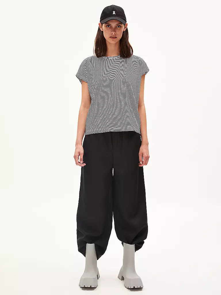ARMEDANGELS | T-Shirt ONELIAA LOVELY STRIPES | Nero