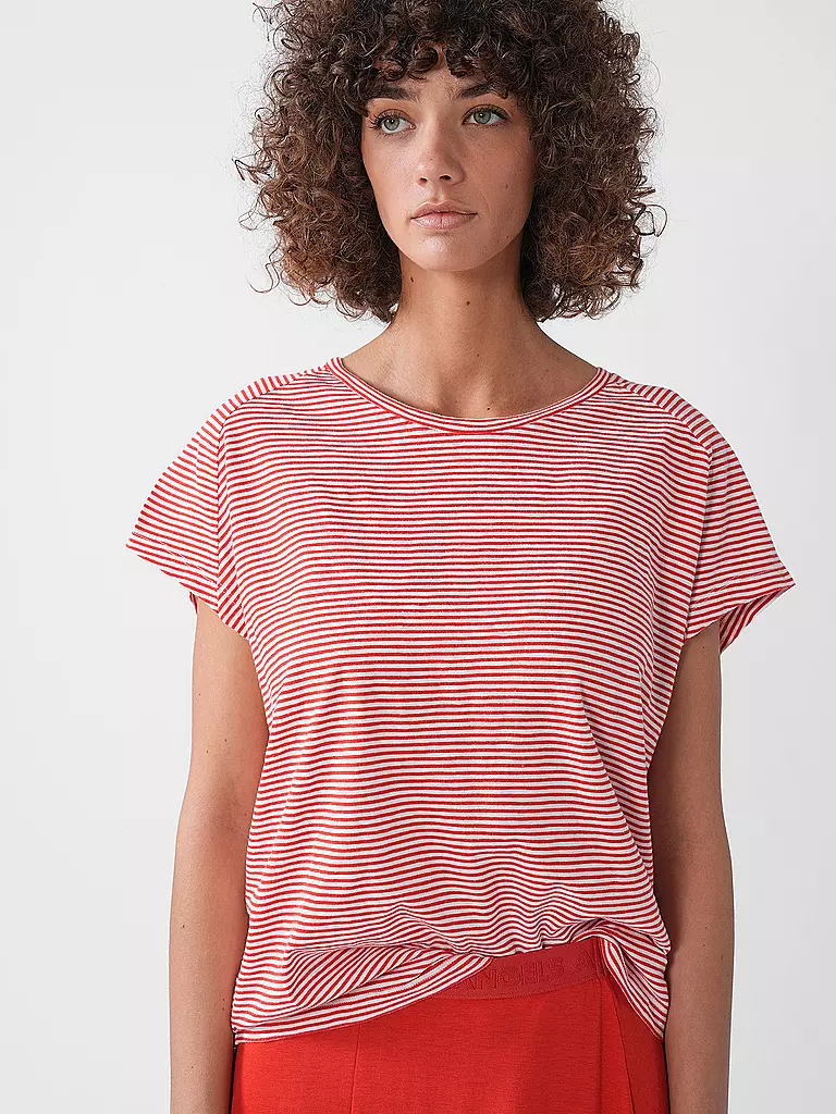 ARMEDANGELS | T-Shirt ONELIAA LOVELY STRIPES | Rosso