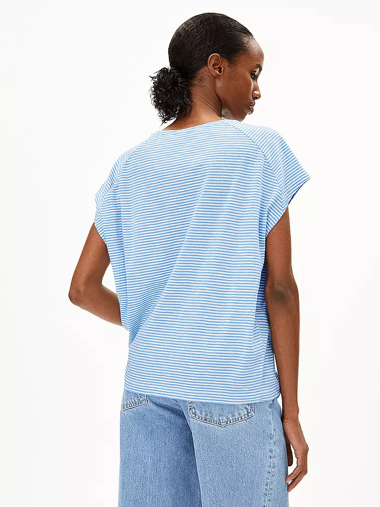 ARMEDANGELS | T-shirt ONELIAA LOVELY STRIPES | Blu chiaro