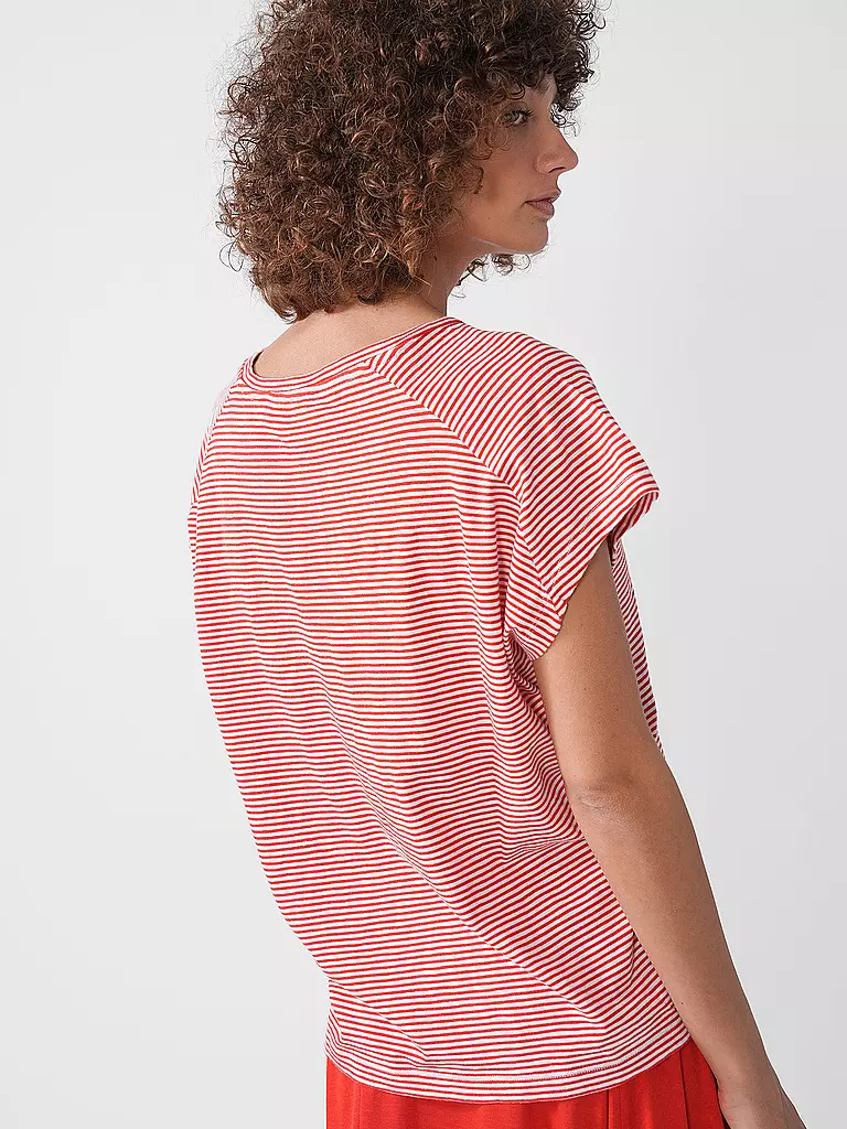 ARMEDANGELS | T-Shirt ONELIAA LOVELY STRIPES | Rosso