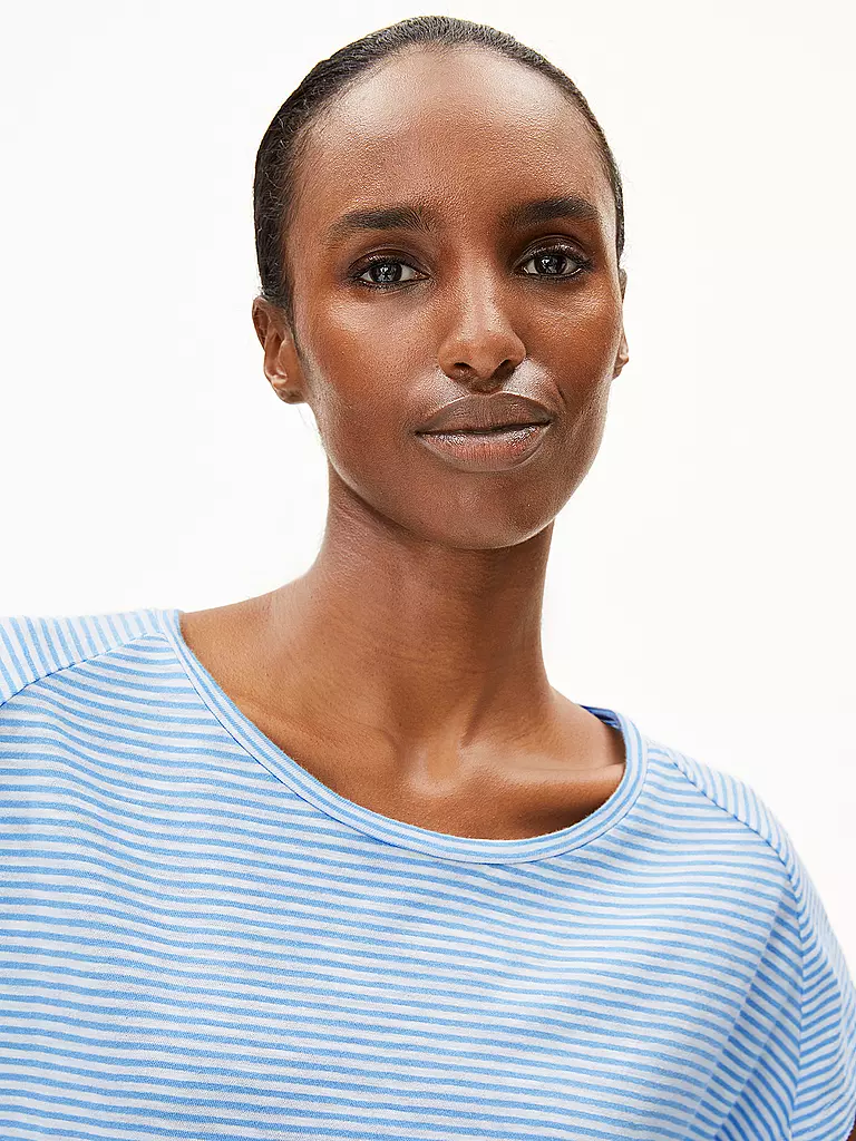 ARMEDANGELS | T-shirt ONELIAA LOVELY STRIPES | Blu chiaro