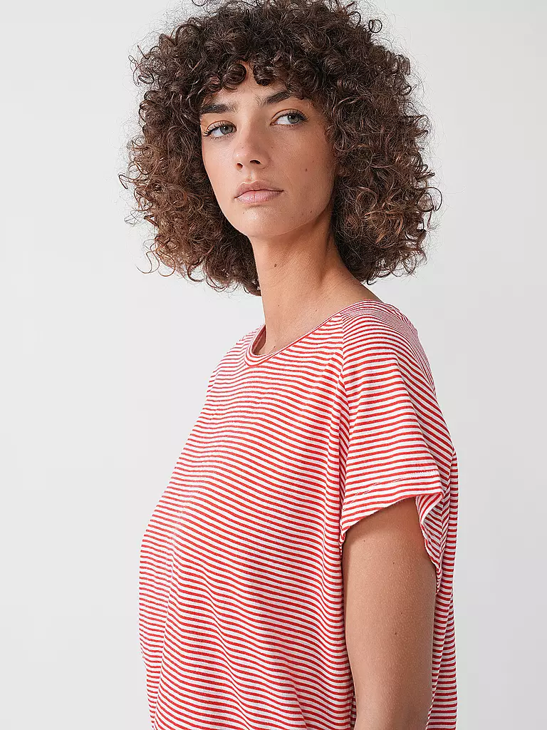 ARMEDANGELS | T-Shirt ONELIAA LOVELY STRIPES | Rosso