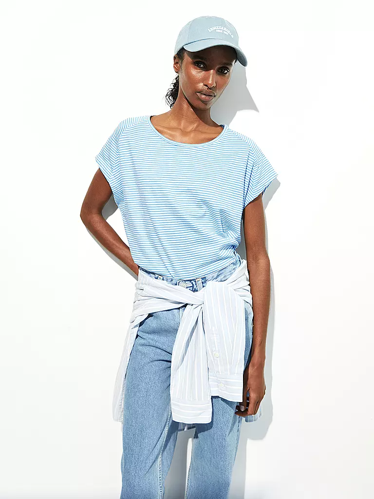 ARMEDANGELS | T-shirt ONELIAA LOVELY STRIPES | Blu chiaro