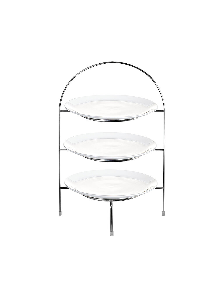 Etagere a 3 piani per piatti da portata 49 cm argento