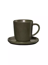 ASA SELECTION | Tazza da espresso con piattino 0,08l Coppa Kuro/Nero | Verde scuro
