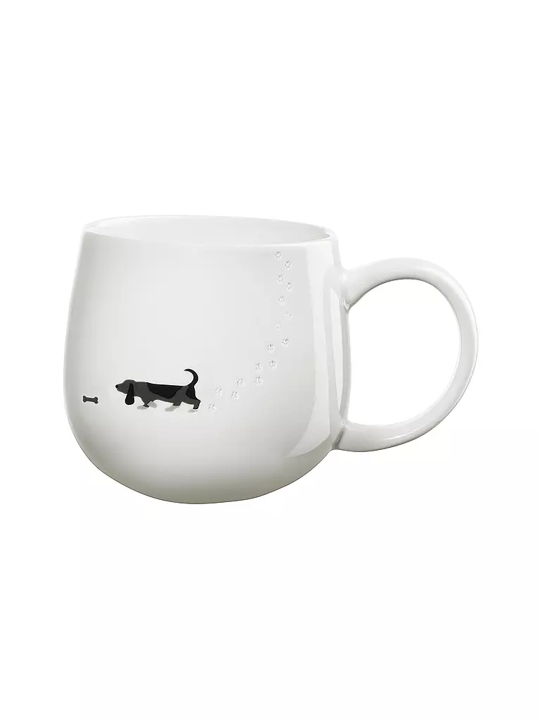 ASA SELECTION | Henkelbecher 0,4l MAGU-FOOTPRINTS Dog | Bianco