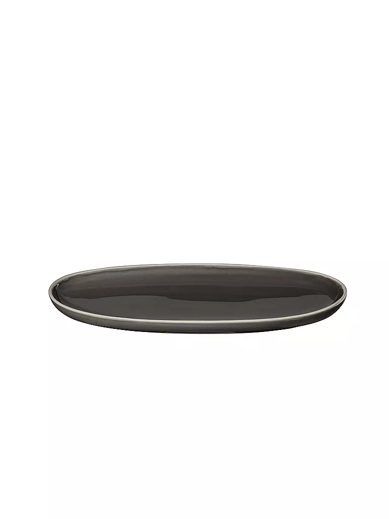ASA SELECTION | Piatto da aperitivo ovale 20x10cm SEMANA Caviar | Grigio