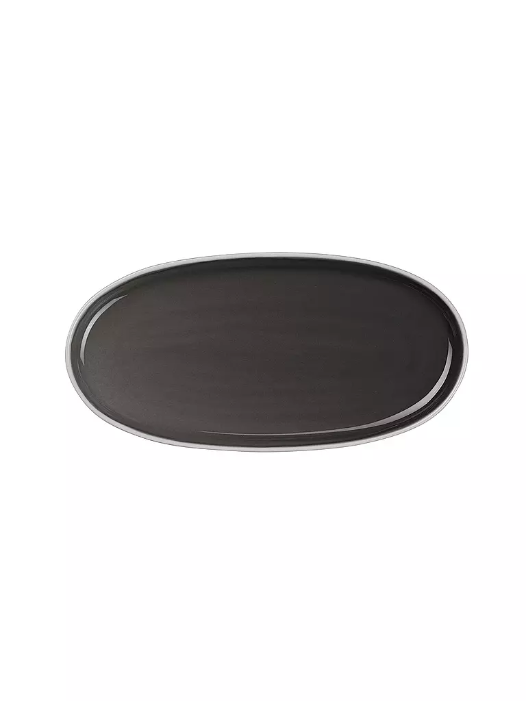 ASA SELECTION | Piatto da aperitivo ovale 20x10cm SEMANA Caviar | Grigio