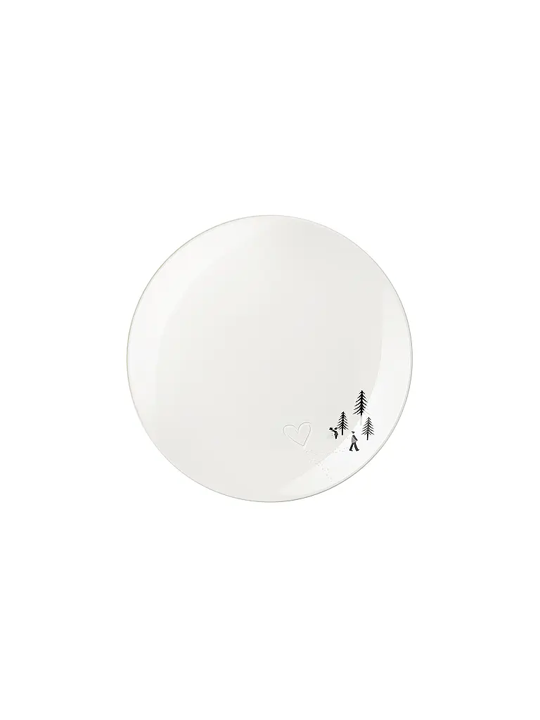 ASA SELECTION | Piatto da dessert natalizio 20,5 cm Heart in the Snow | Bianco