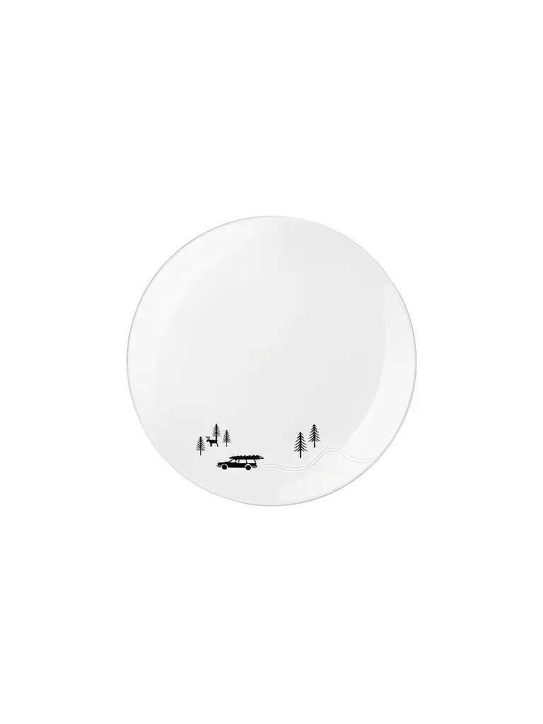 ASA SELECTION | Piatto da dessert natalizio 20,5 cm Skidding Xmas | Bianco