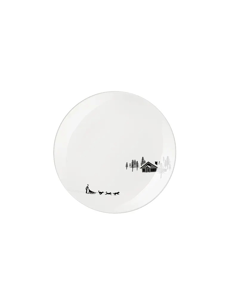 ASA SELECTION | Piatto da dessert natalizio 20,5 cm Sled Dogs | Bianco