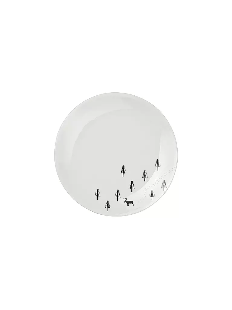 ASA SELECTION | Piatto da dessert natalizio SNOW TRACKS 20,5 cm Joy / Snow Tracks | Bianco