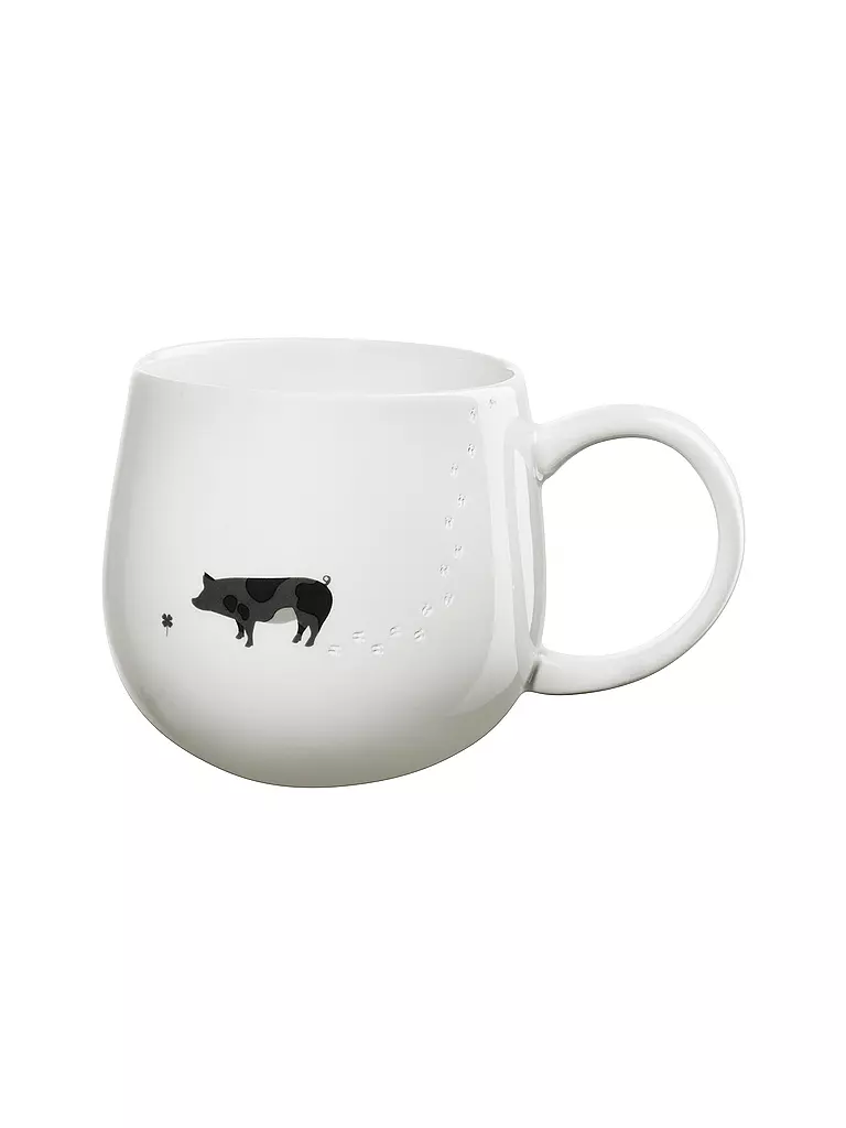 ASA SELECTION | Tazza con manico 0,4l MAGU-FOOTPRINTS Maiale | Bianco