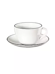 ASA SELECTION | Tazza da caffè con piattino "à table ligne noir" 210ml | Bianco