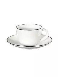 ASA SELECTION | Tazzina da espresso con piattino "à table ligne noir" 70ml | Bianco