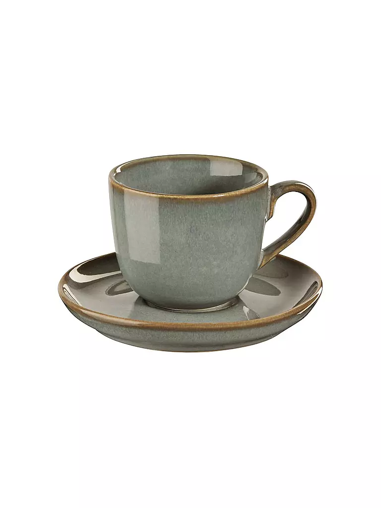 ASA SELECTION | Tazzina da espresso con piattino Saisons 0,09l Eucalipto | Verde