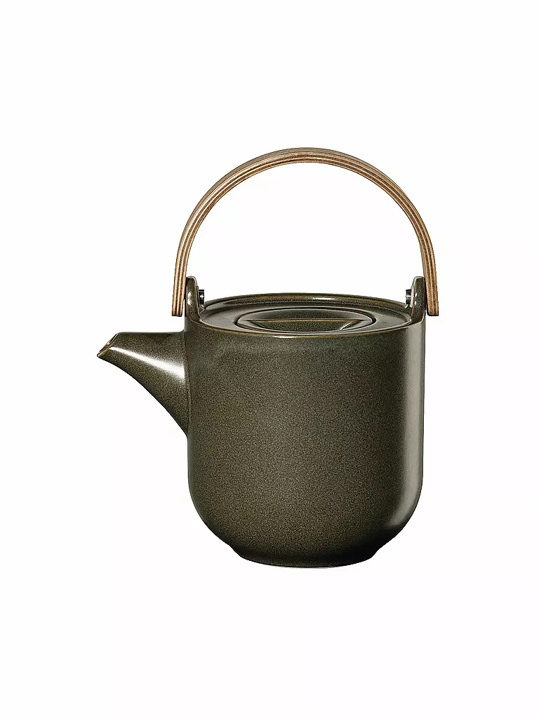 ASA SELECTION | Teiera con manico in legno "Coppa" 0,6l (Nori) | Verde scuro