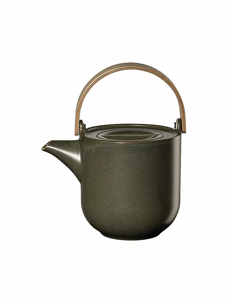 ASA SELECTION | Teiera con manico in legno "Coppa" 1l (Nori) | Verde scuro