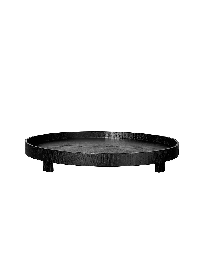 ASA SELECTION | Vassoio su piede rotondo 40cm LEGNO DI SALICE nero | Nero