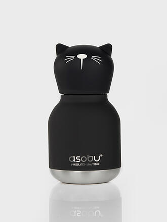 ASOBU | Mini borraccia termica per bambini GATTO 0,2l Nera