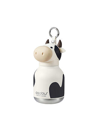 ASOBU | Mini borraccia termica per bambini MUCCA 0,2 l Bianco/Nero