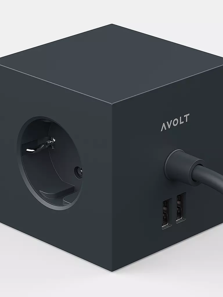 AVOLT | Multipresa Square 1 F 1.8MT Stockholm Black | 