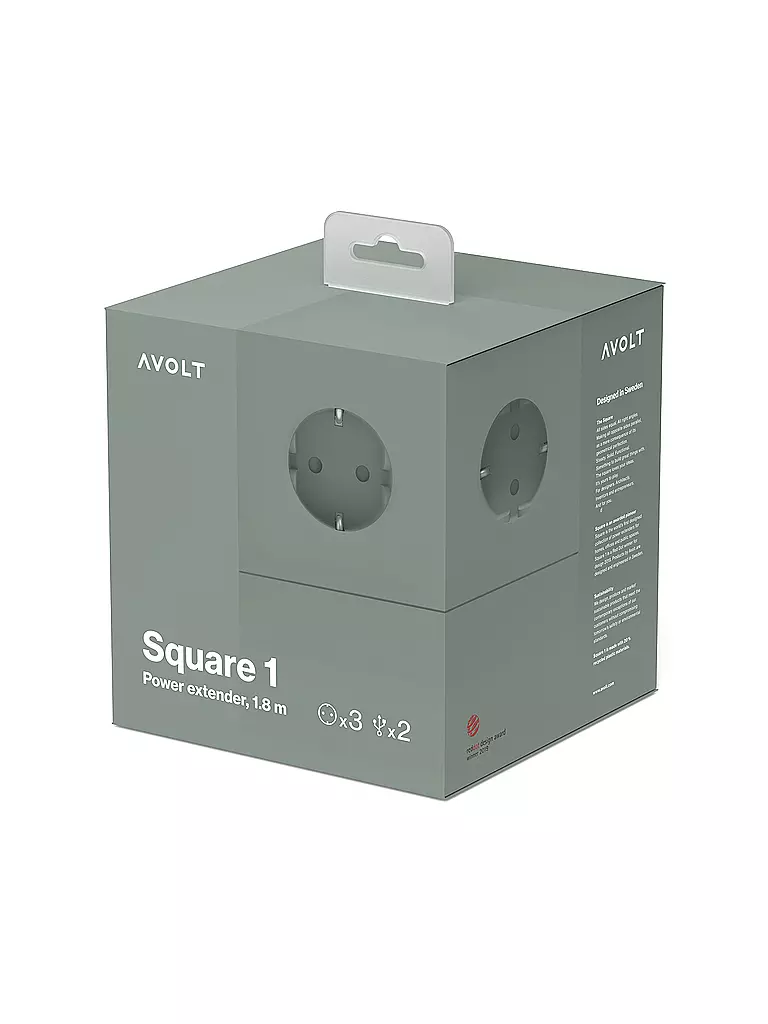 AVOLT | Multipresa Square 1 F 1.8MT Verde Quercia | Verde