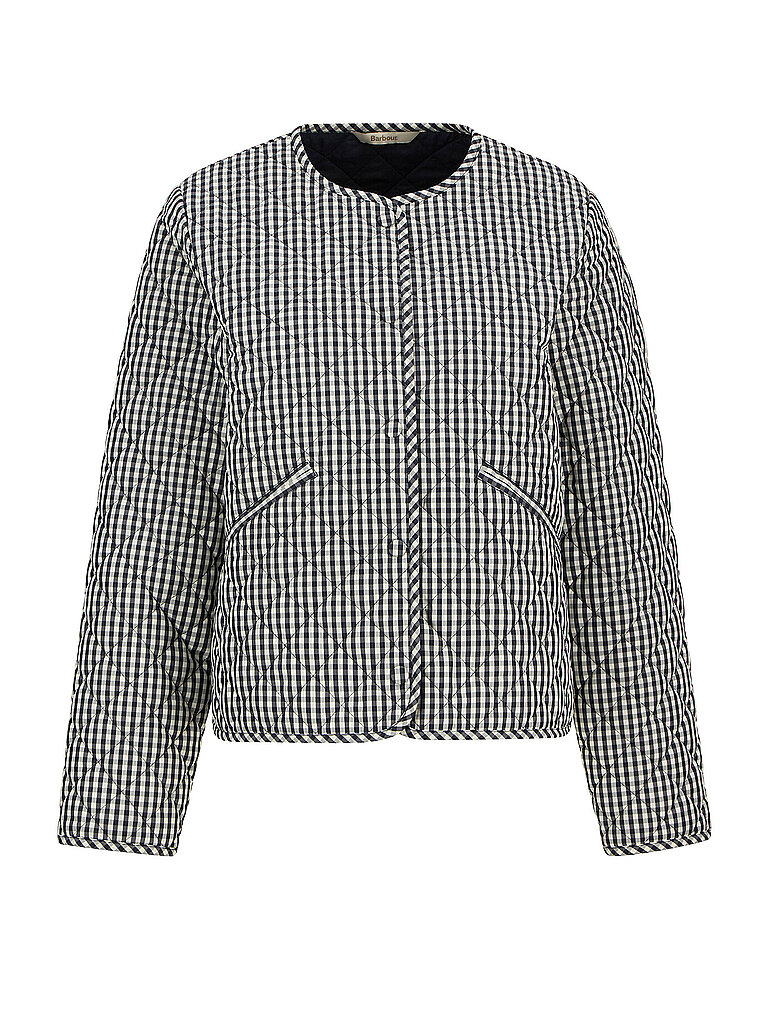 Giacca trapuntata leggera CASHEL GINGHAM COLLARLESS blu 40
