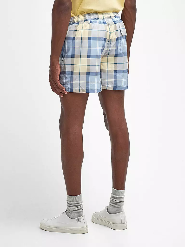 BARBOUR | Badeshorts TARTAN STAPLE | Blu chiaro