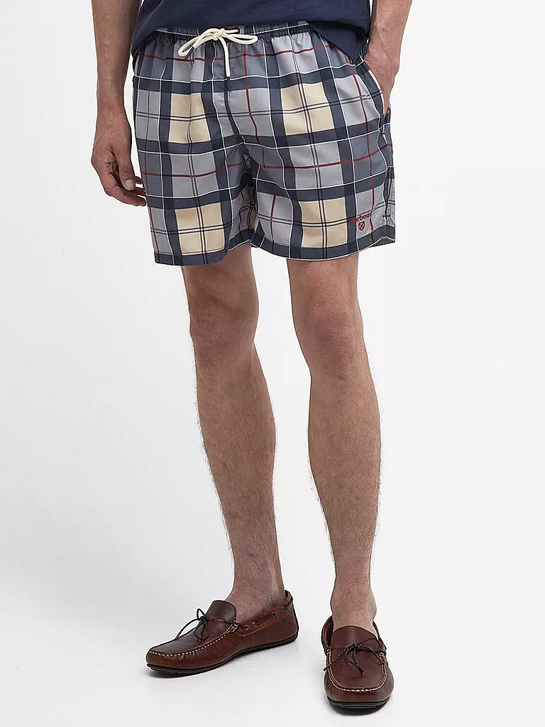 BARBOUR | Badeshorts TARTAN STAPLE | Grigio