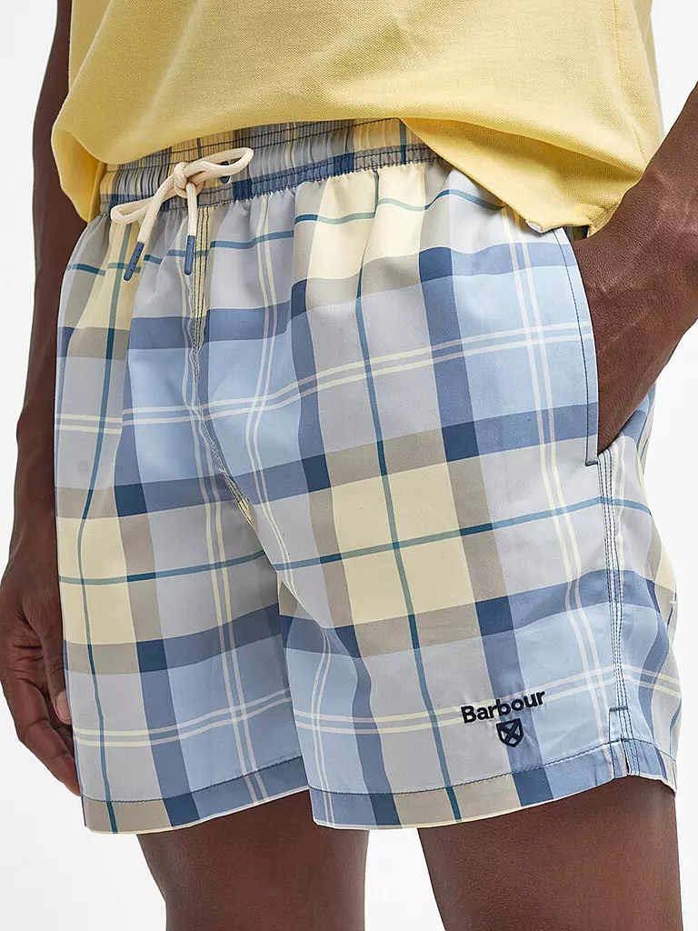 BARBOUR | Badeshorts TARTAN STAPLE | Blu chiaro