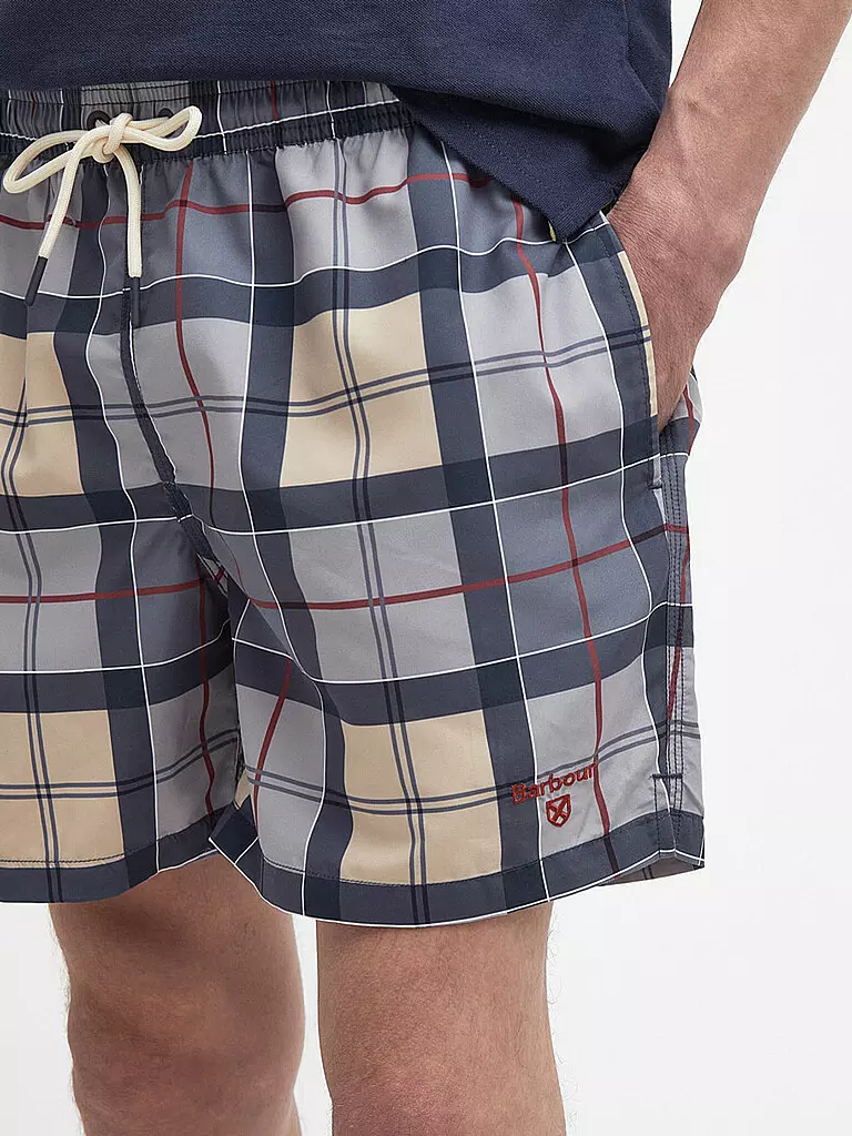 BARBOUR | Badeshorts TARTAN STAPLE | Grigio