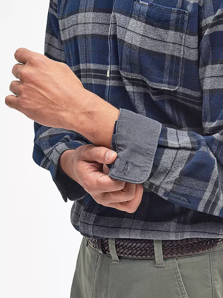 BARBOUR | Flanellhemd Slim Fit  | Grigio
