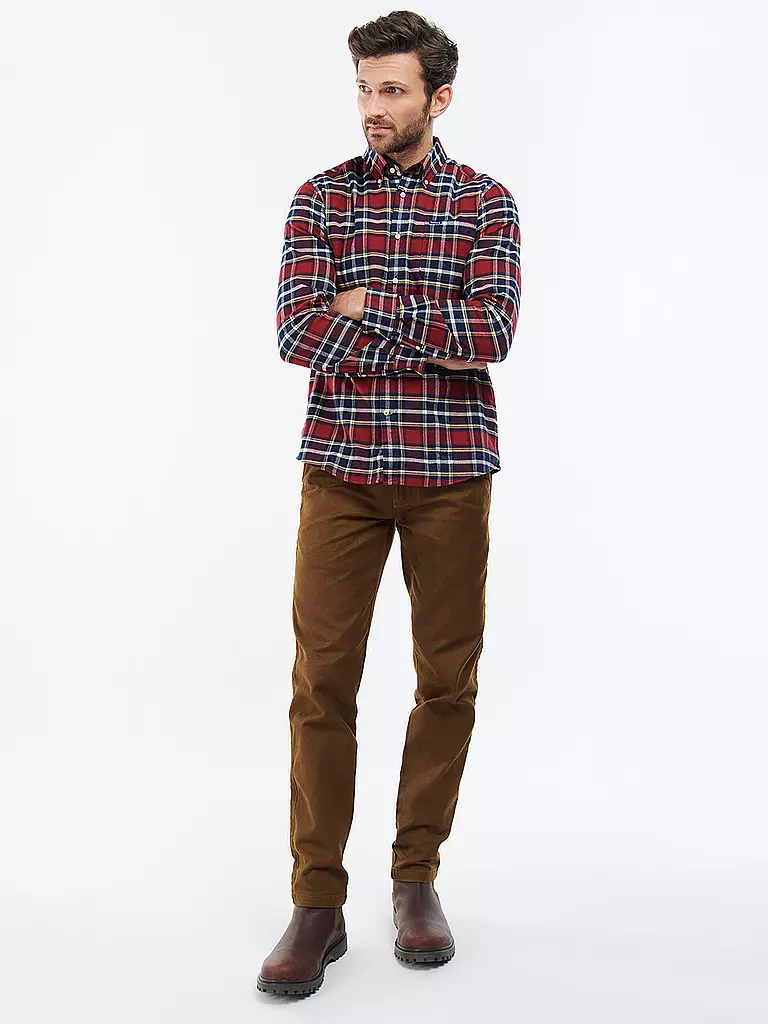 BARBOUR | Flanellhemd Slim Fit BEDSOM | Rosso