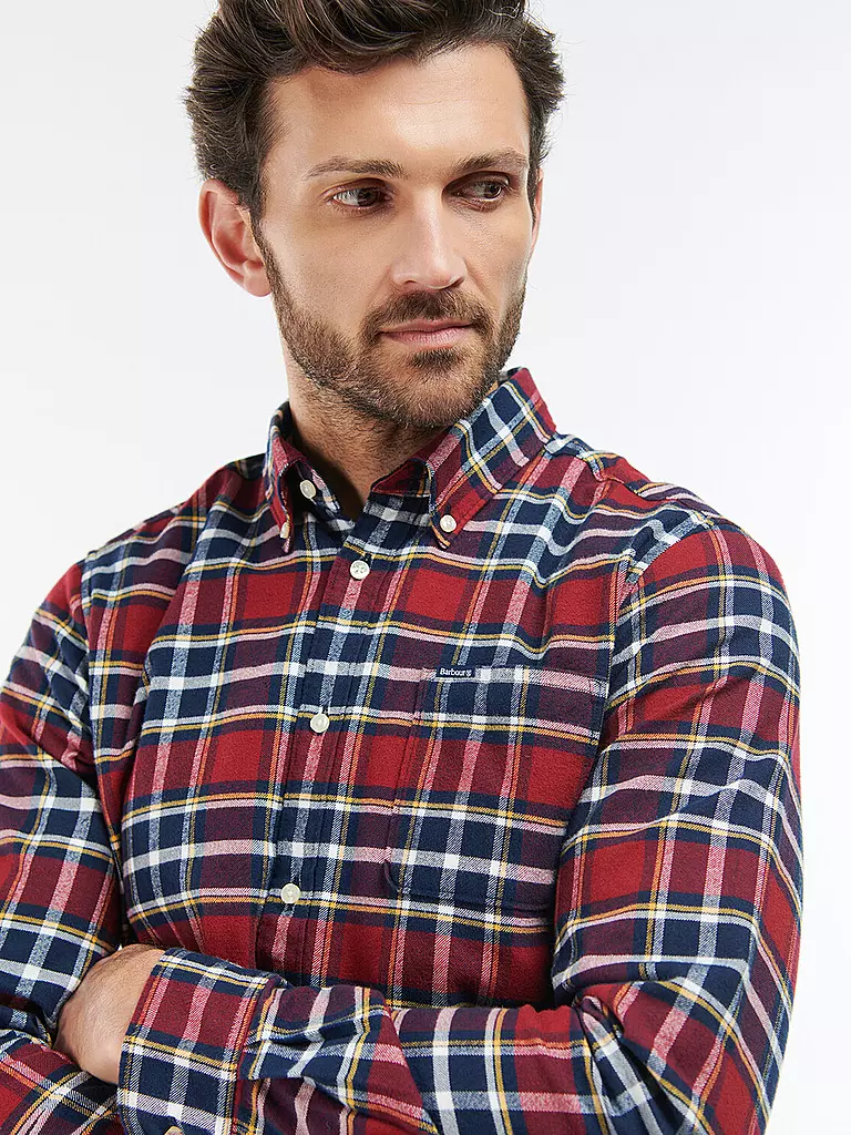 BARBOUR | Flanellhemd Slim Fit BEDSOM | Rosso
