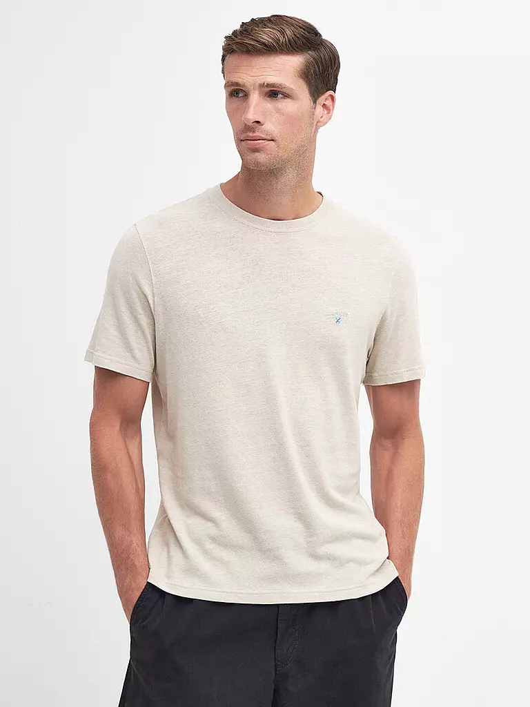 BARBOUR | Leinen T-Shirt CLIFFE | Beige