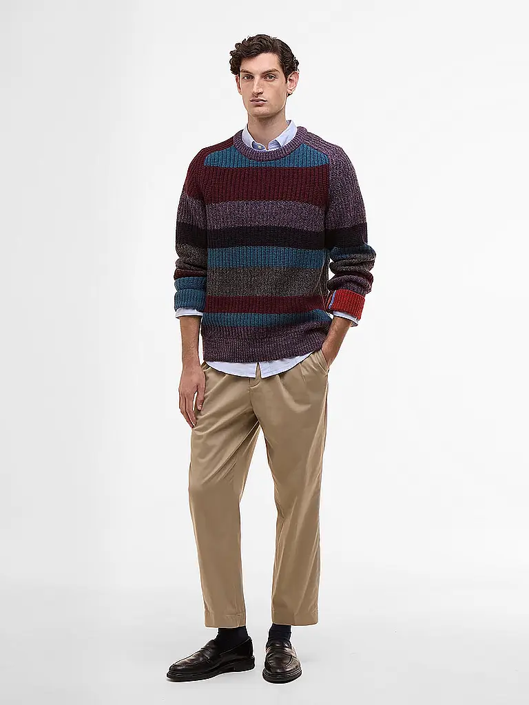 BARBOUR | Paul Smith loves Barbour Pullover a righe multiple con collo rotondo | Rosso scuro