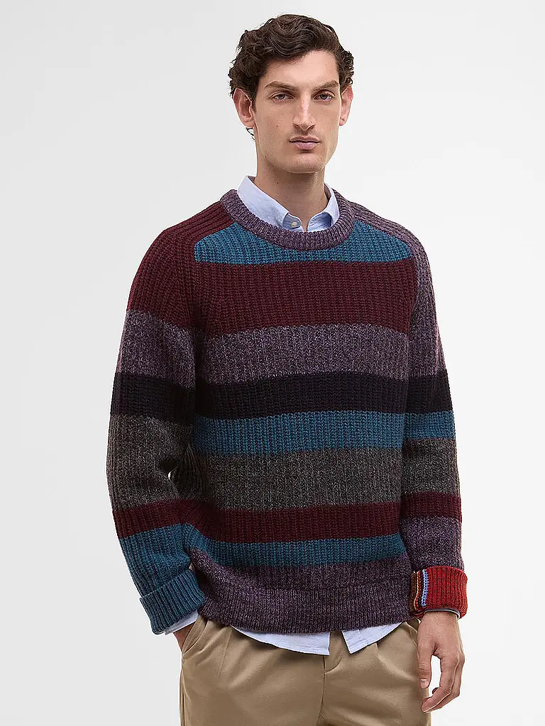 BARBOUR | Paul Smith loves Barbour Pullover a righe multiple con collo rotondo | Rosso scuro