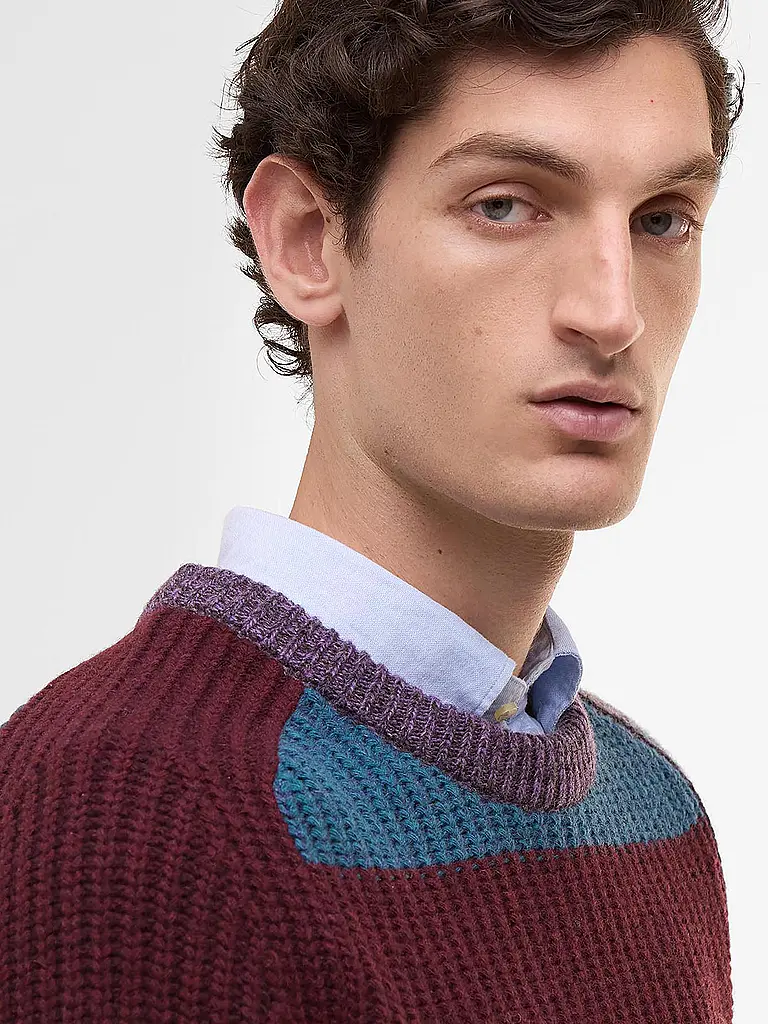 BARBOUR | Paul Smith loves Barbour Pullover a righe multiple con collo rotondo | Rosso scuro