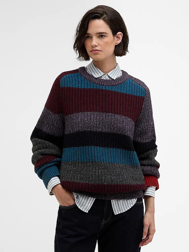 BARBOUR | Paul Smith loves Barbour Pullover a righe multiple con collo rotondo | Rosso scuro