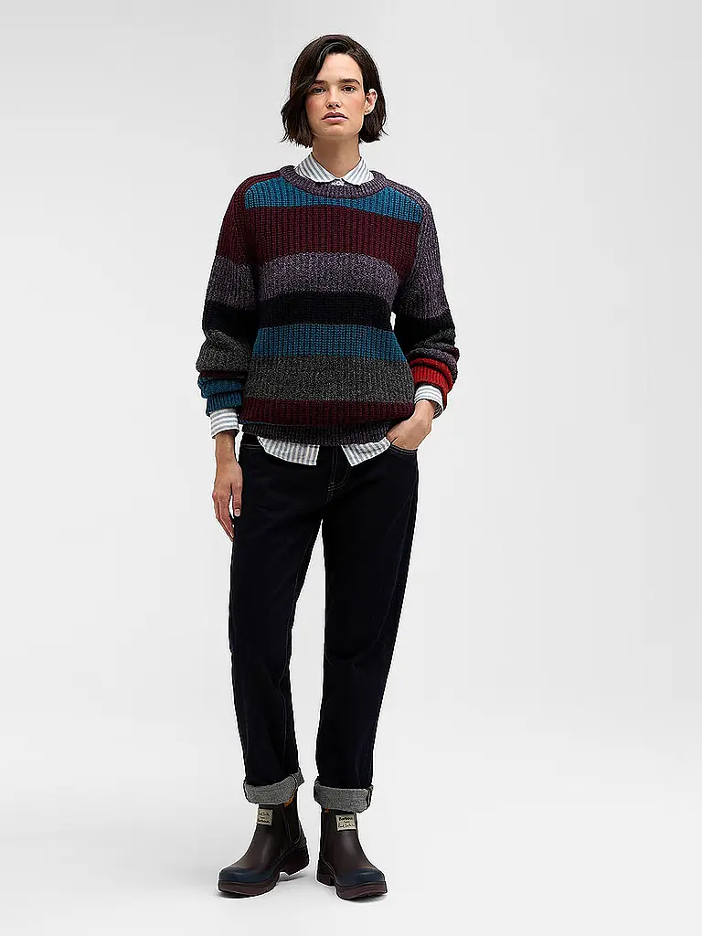 BARBOUR | Paul Smith loves Barbour Pullover a righe multiple con collo rotondo | Rosso scuro